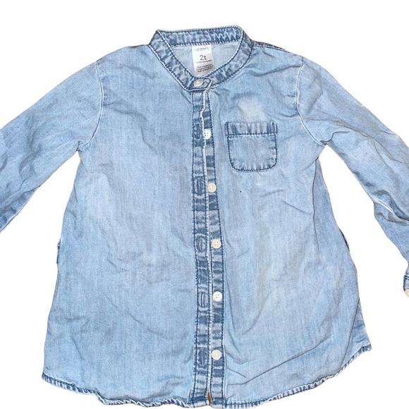 Carters Denim Button Down Shirt/ Dress Size 2T - Picture 2 of 5